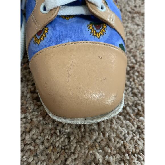 Moods Paul Mayer Made in Spain Boho Beige Paisley Shoe Lace Up Womens Size 7.5 B - Picture 4 of 9